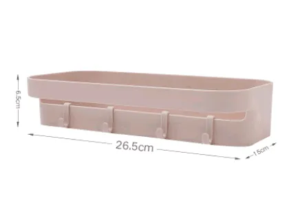 Punch-free bathroom shelf wall storage rack rectangular seamless bathroom shelf