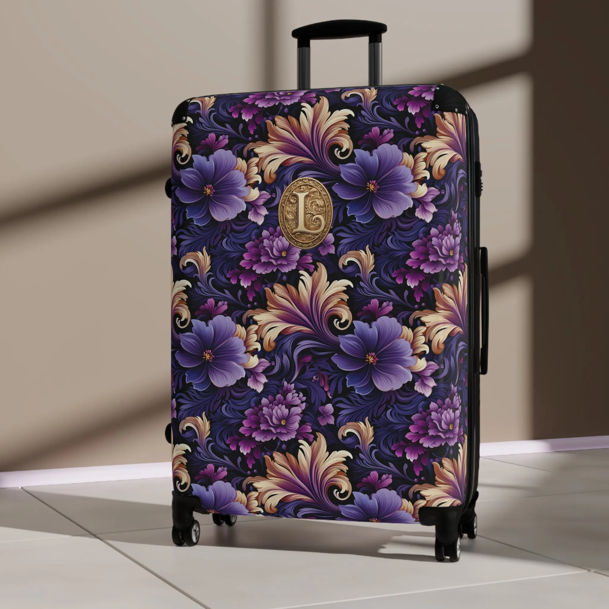 Purple Paisley Monogrammed Suitcase