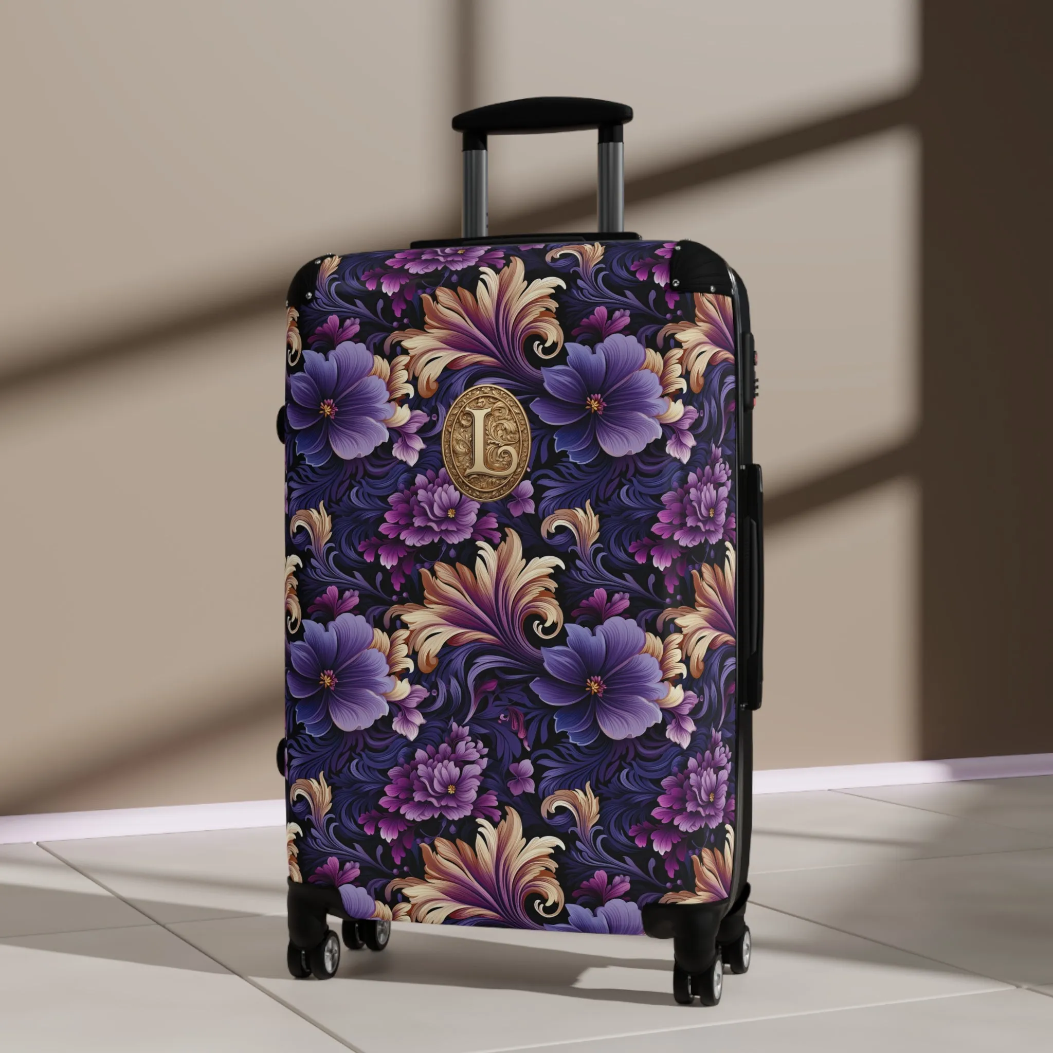Purple Paisley Monogrammed Suitcase