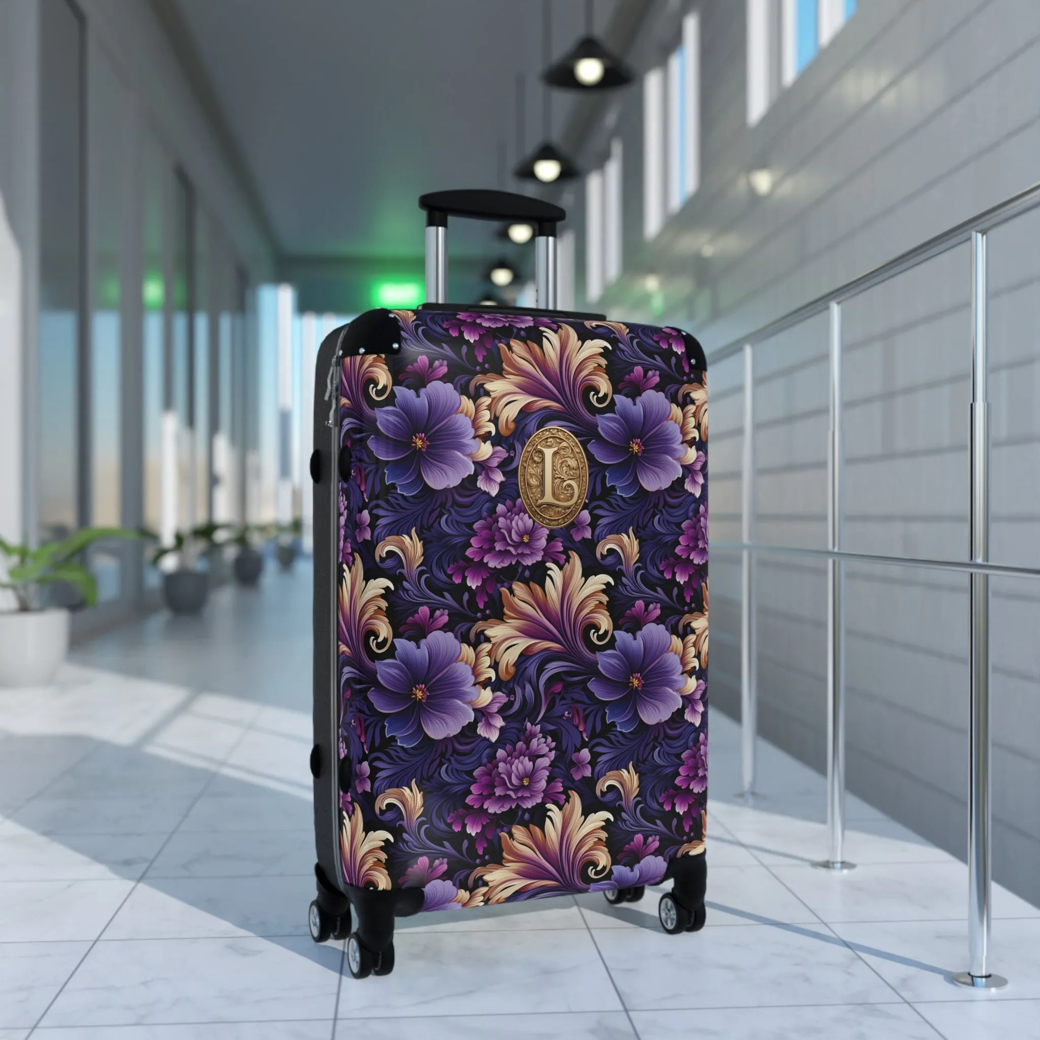 Purple Paisley Monogrammed Suitcase