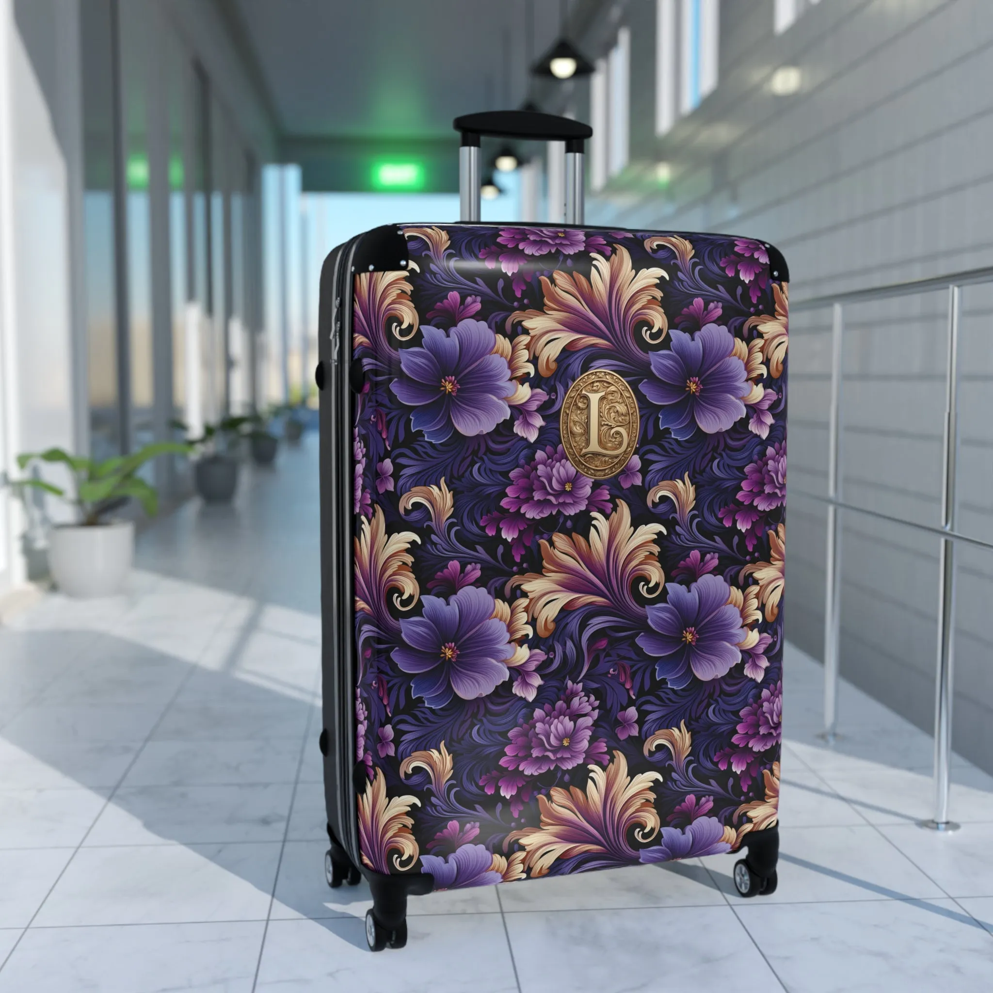 Purple Paisley Monogrammed Suitcase