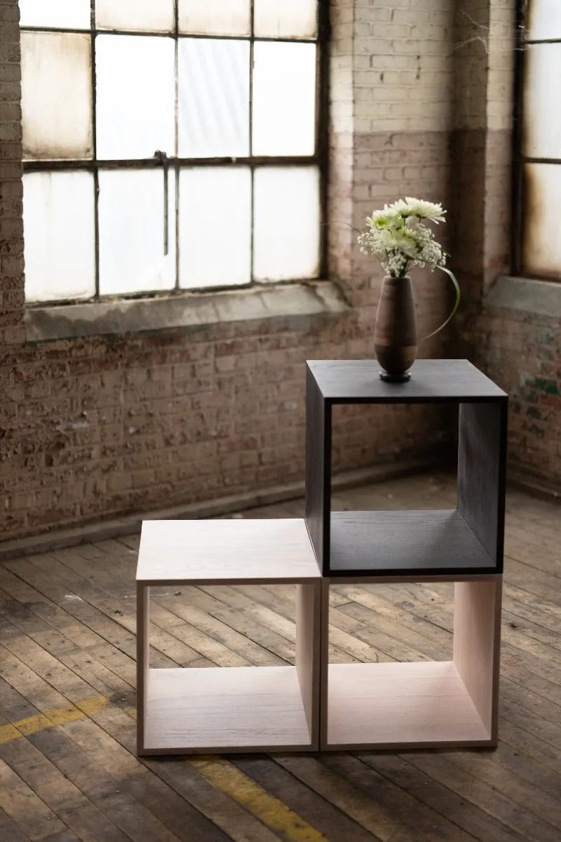 Rainbow City Cubes | Modular Modern Wood Cubes with Brass | Storage or Cocktail Table