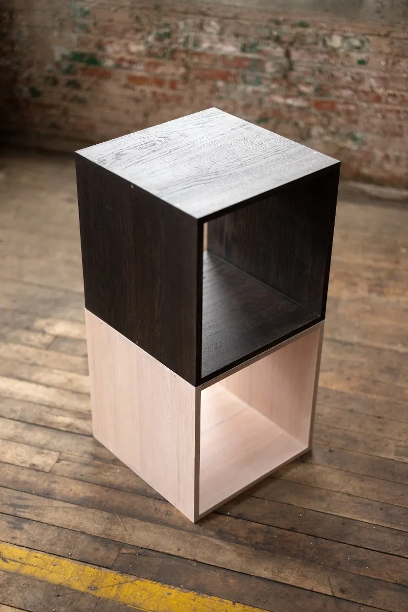 Rainbow City Cubes | Modular Modern Wood Cubes with Brass | Storage or Cocktail Table