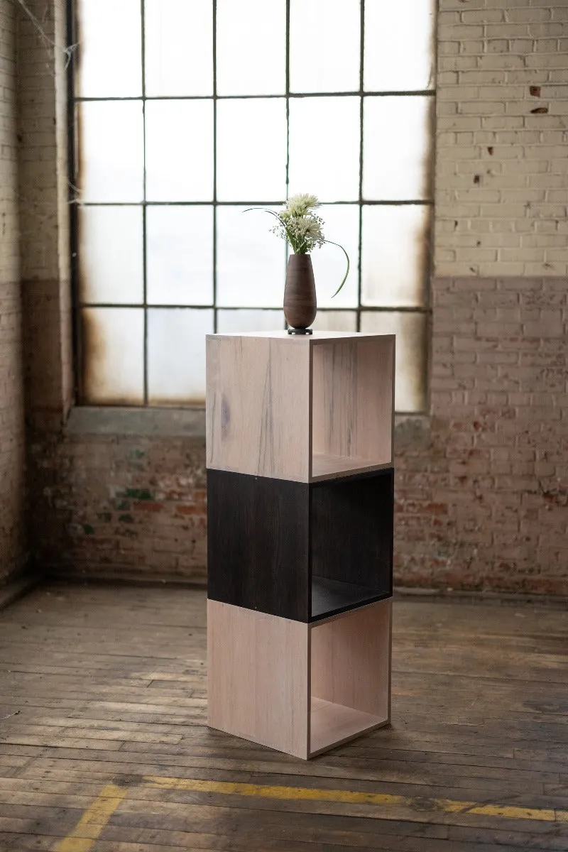 Rainbow City Cubes | Modular Modern Wood Cubes with Brass | Storage or Cocktail Table