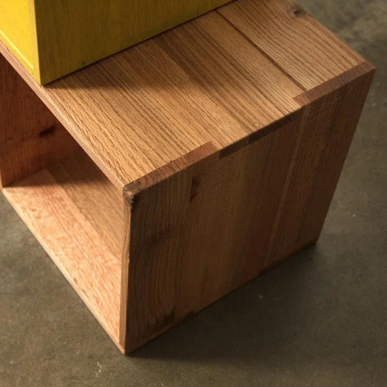 Rainbow City Cubes | Modular Modern Wood Cubes with Brass | Storage or Cocktail Table