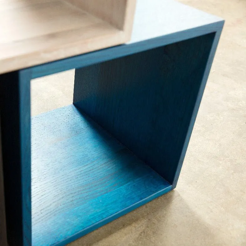 Rainbow City Cubes | Modular Modern Wood Cubes with Brass | Storage or Cocktail Table