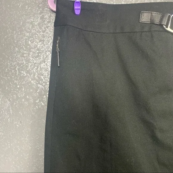 Ralph Lauren black a-line skirt with bit buckle