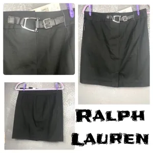 Ralph Lauren black a-line skirt with bit buckle