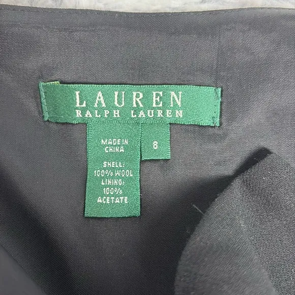 Ralph Lauren Edward Fash Black Wool Trumpet Skirt size 8
