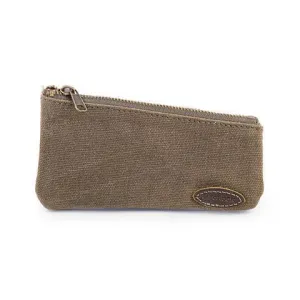 RazoRock Water Repellent Waxed Canvas Zippered Razor Pouch - Military green