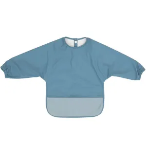 Recycled Long Sleeve Smock Bib Blue - 6M 