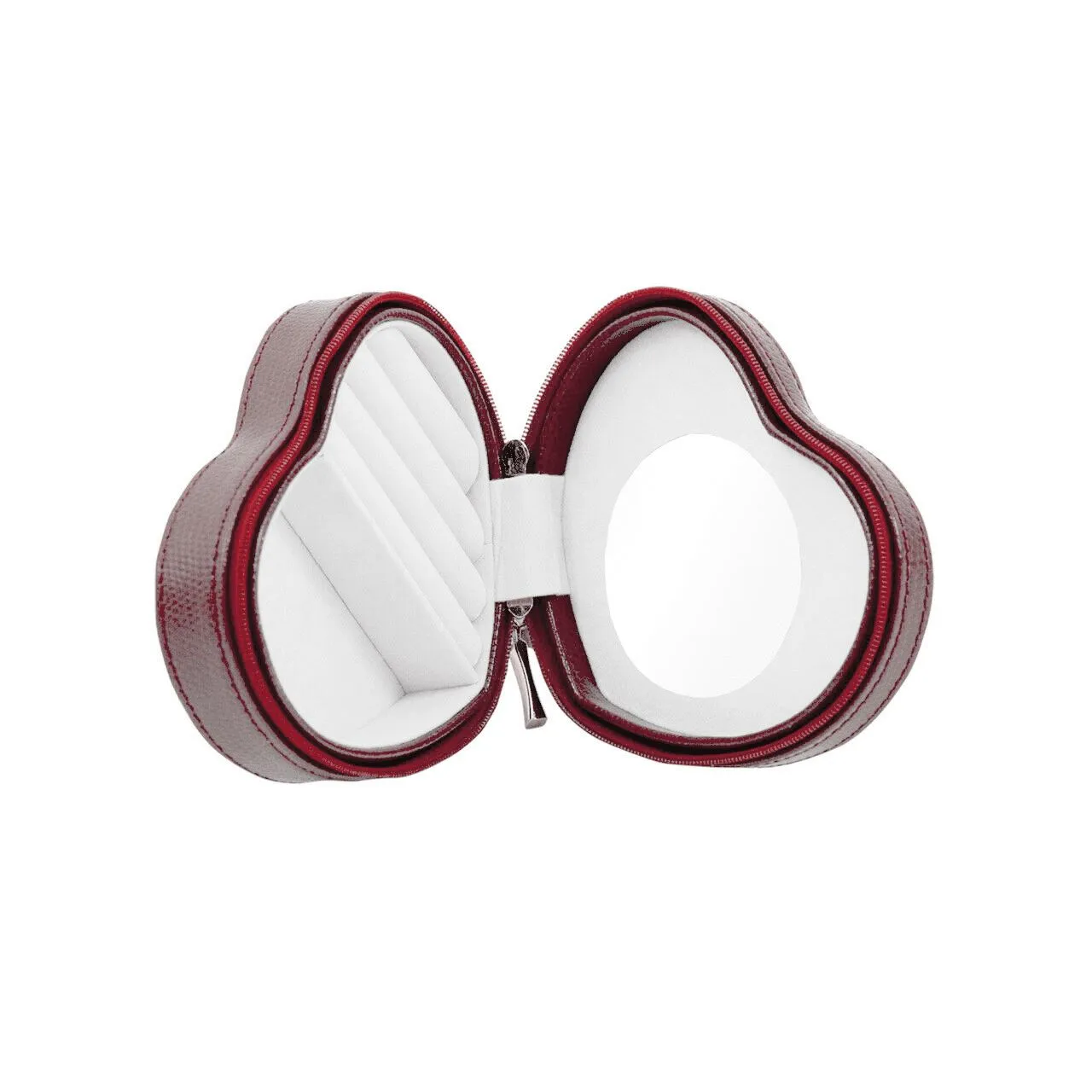 Red Lizard Leather Heart Shaped Jewelry Box
