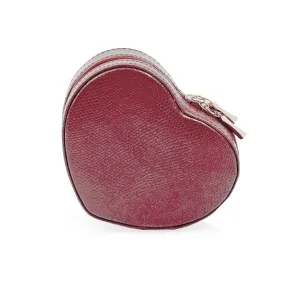 Red Lizard Leather Heart Shaped Jewelry Box