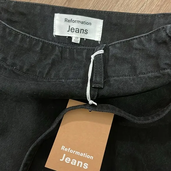 Reformation washed black denim skirt size 28 NWT