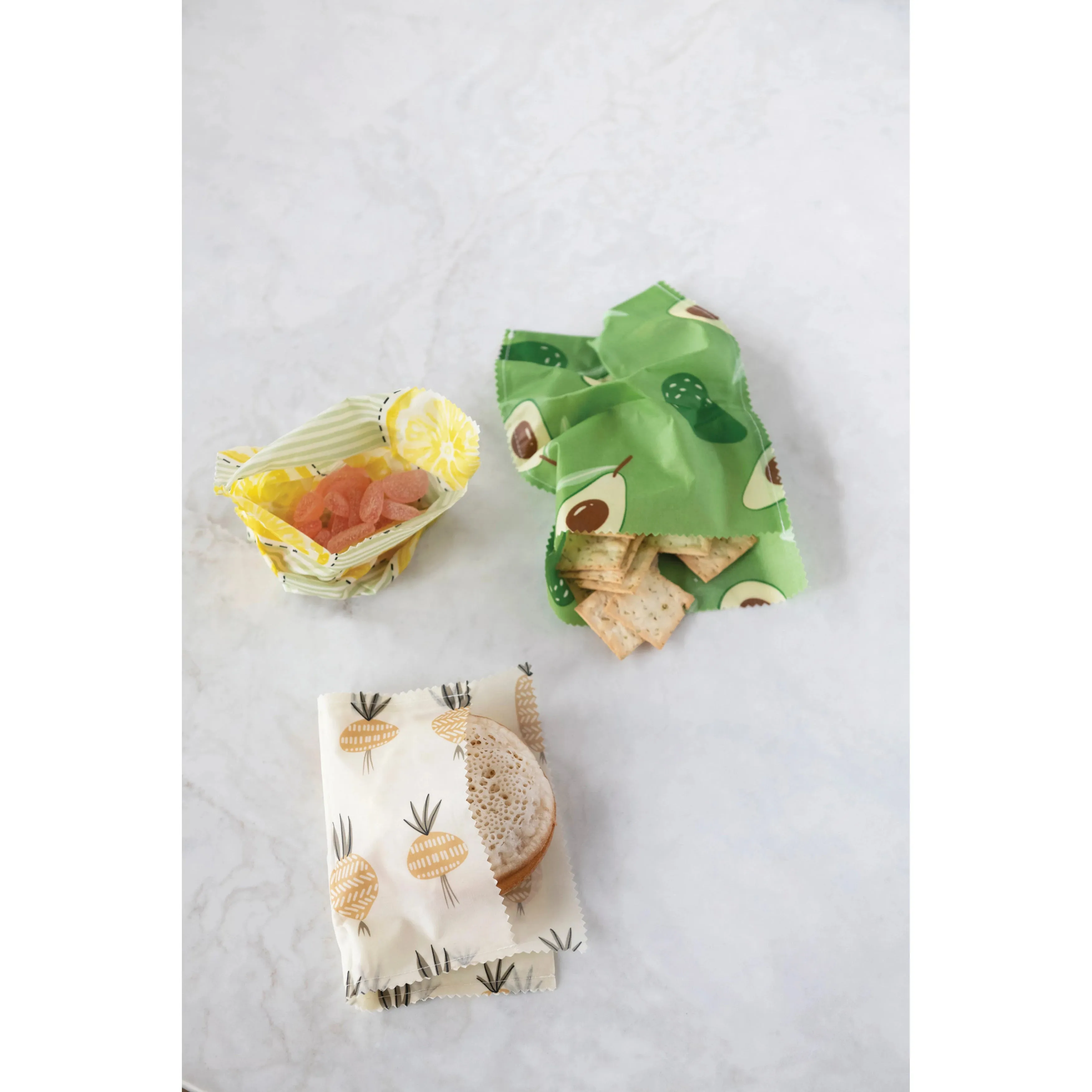 REUSABLE FABRIC BEESWAX FOOD BAGS || SET OF 2