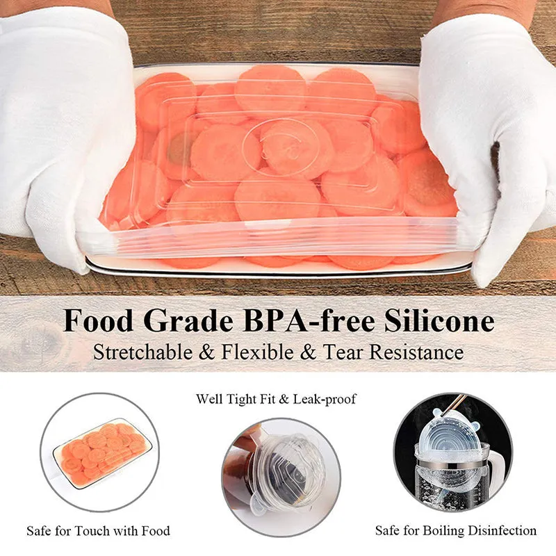 Reusable Food Silicone Covers Wrap Stretch Lids Food Storage Lid