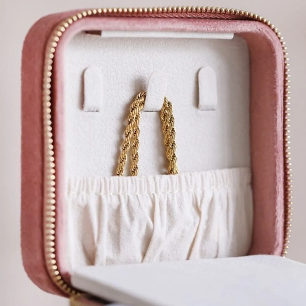 Rose Pink Travel Jewellery Case