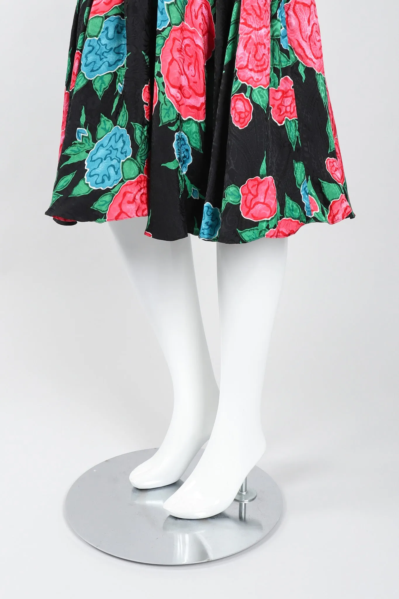 Ruched Roses Silk Dress
