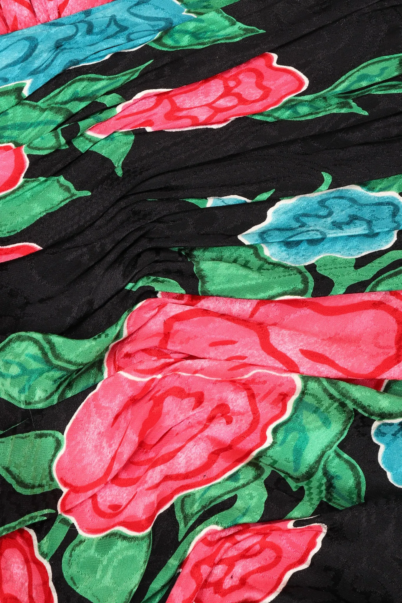 Ruched Roses Silk Dress