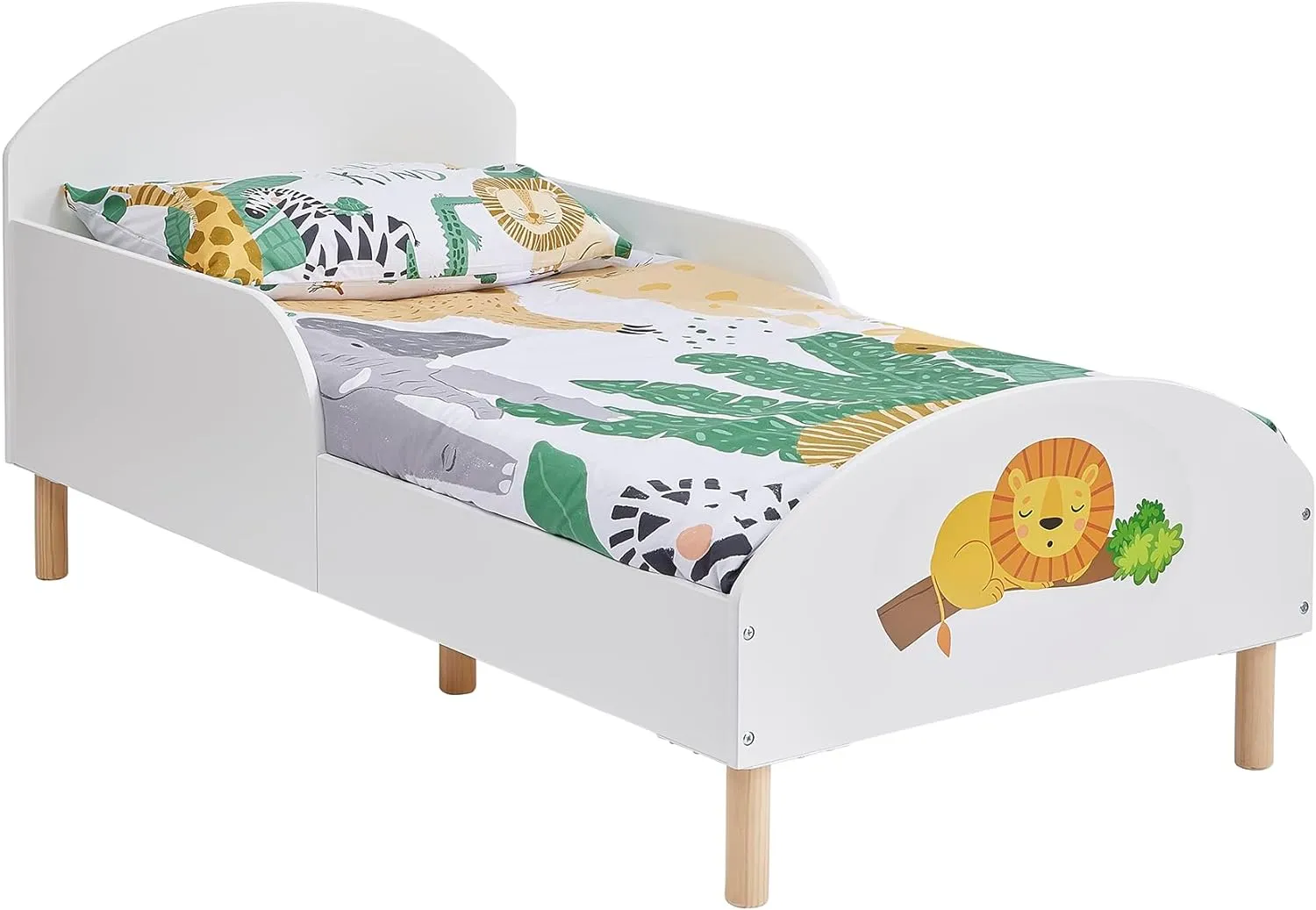 Safari Jungle Children's Bed with Side Protectors | Toddler Bed | 18m - 5 Years