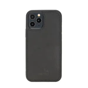 Schwarz iPhone 12 PRO MAX (6.7") Case Genuine Leather case, handmade leather case Flex Cover