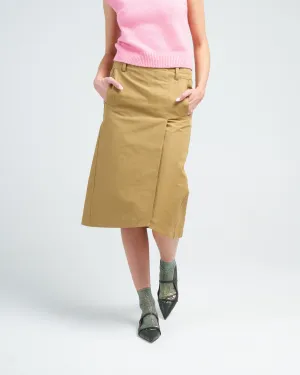 sculpted cotton pitched skirt - tan