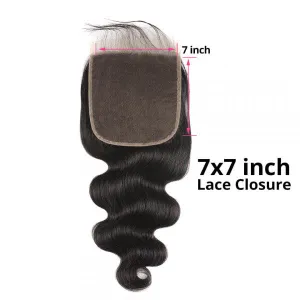 Sdamey Brazilian Body Wave Human Hair 7X7 Lace Closure