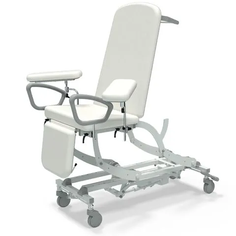 Seers - CLINNOVA Phlebotomy 2 Electric couch, electric back rest and gas assisted foot rest, classic base with wheel and switch options (265Kg SWL)