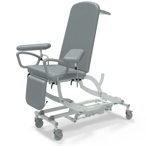 Seers - CLINNOVA Phlebotomy 2 Electric couch, electric back rest and gas assisted foot rest, classic base with wheel and switch options (265Kg SWL)