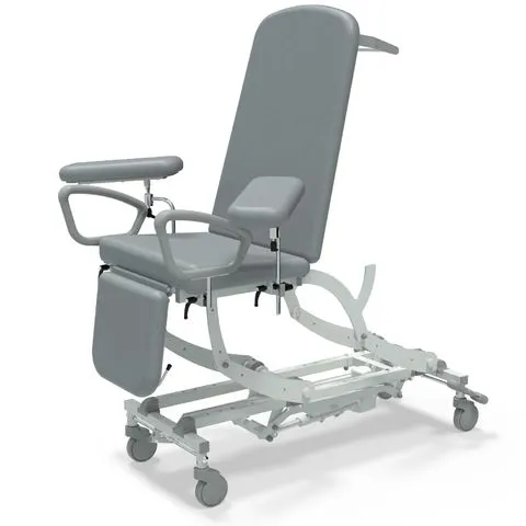 Seers - CLINNOVA Phlebotomy 2 Electric couch, electric back rest and gas assisted foot rest, classic base with wheel and switch options (265Kg SWL)