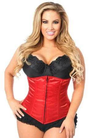 Sexy Red Underbust Zipper Corset