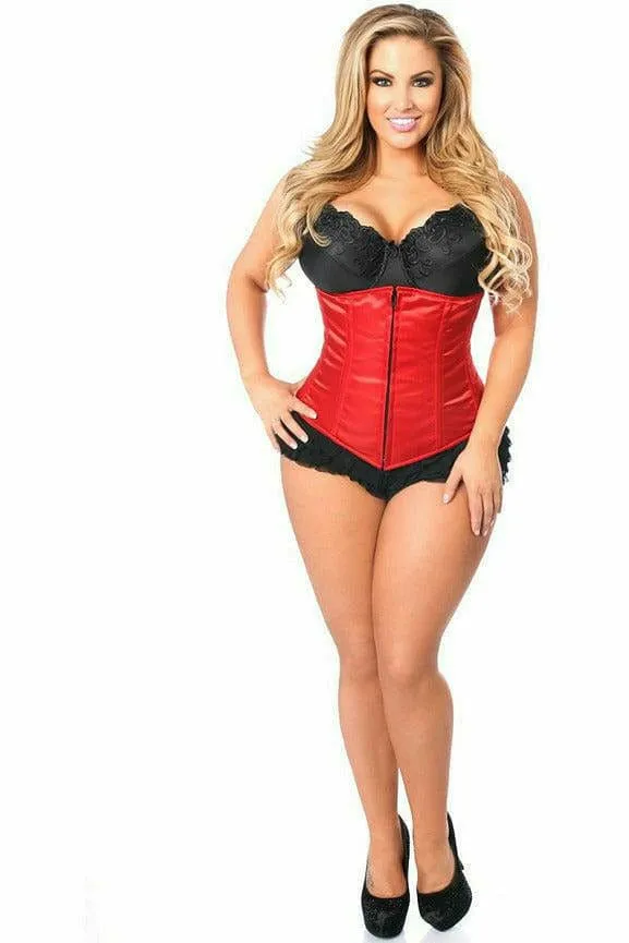 Sexy Red Underbust Zipper Corset