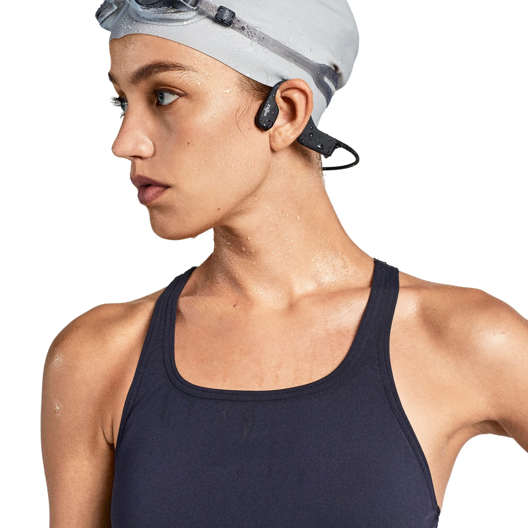 Shokz OpenSwim Waterproof Bone Conduction MP3 Headphones Black