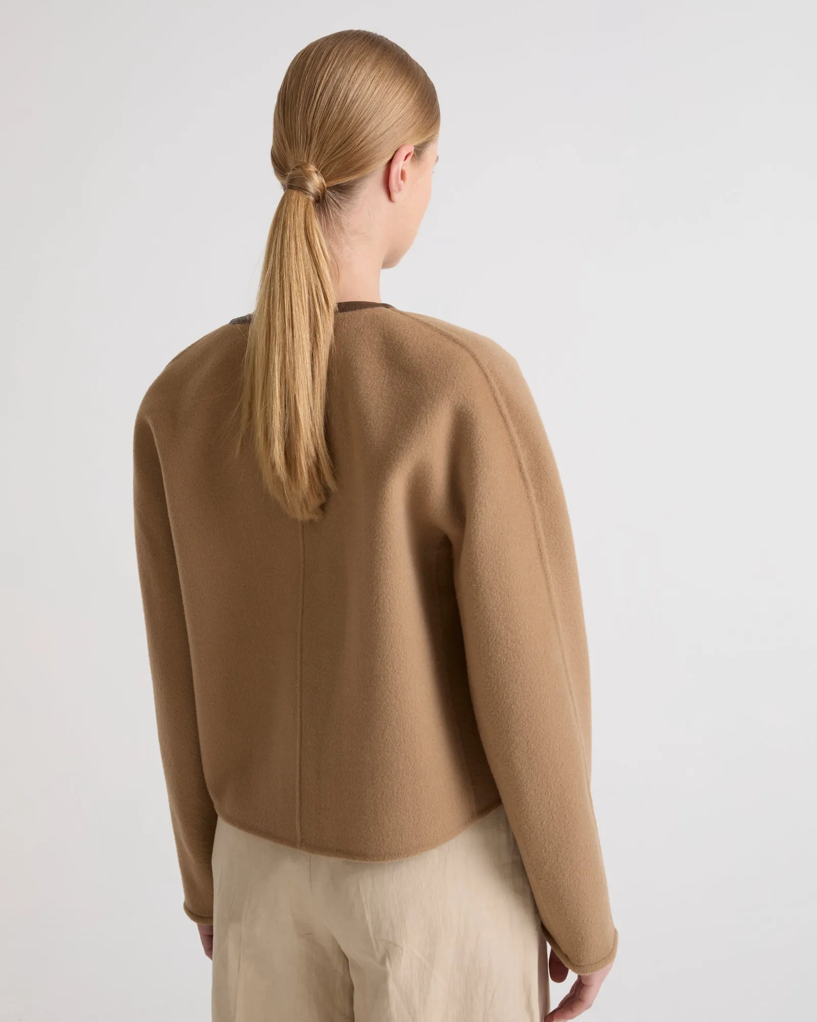 Short cashmere-mix wool jacket