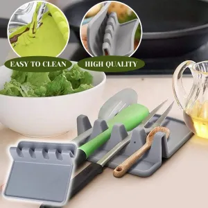 Silicone Spoon Holder, Stove Top Heat Resistant Plate Holders with Drip Pad