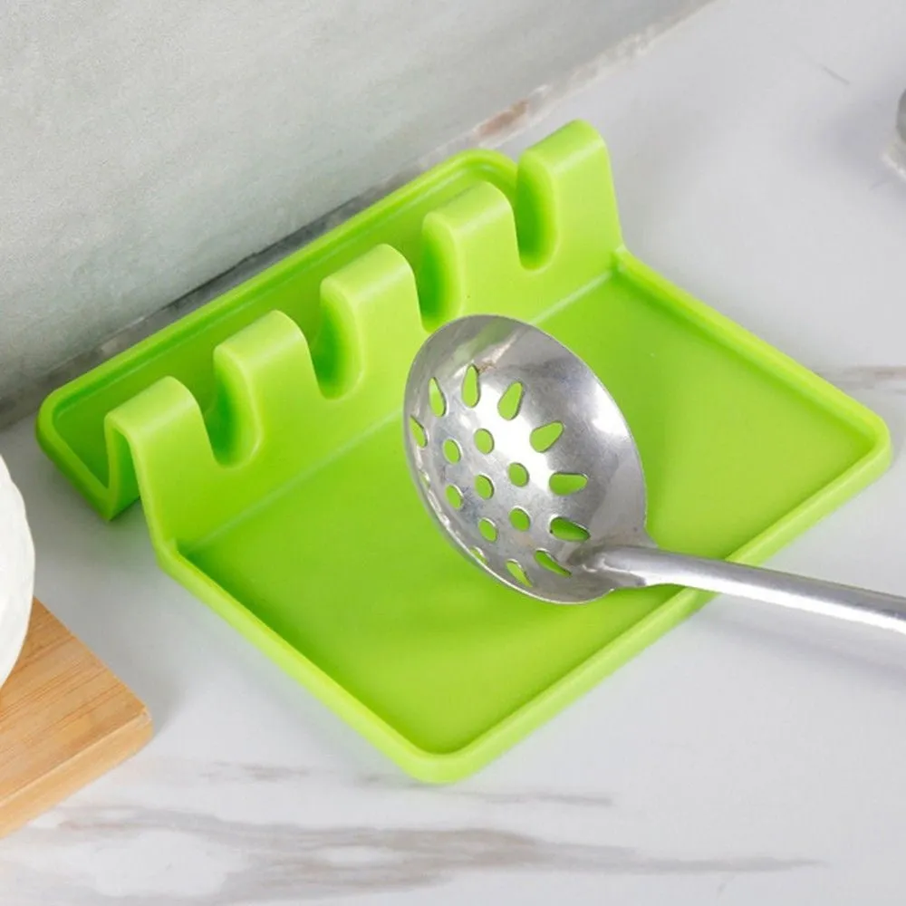 Silicone Spoon Holder, Stove Top Heat Resistant Plate Holders with Drip Pad