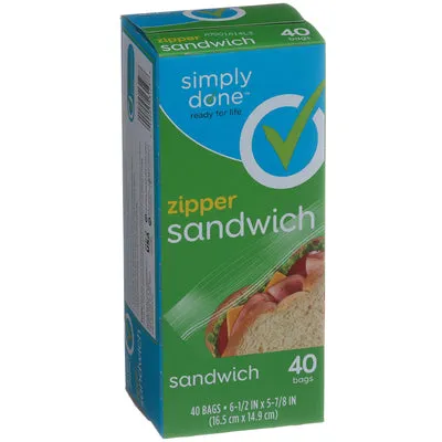 Simply Done Zipper Sandwich Bags 40s