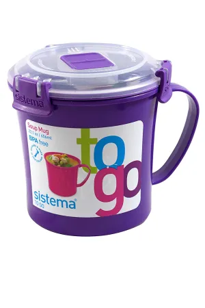 Sistema 656ml (22.1 oz) Soup Mug To Go, Purple, 1-Pack