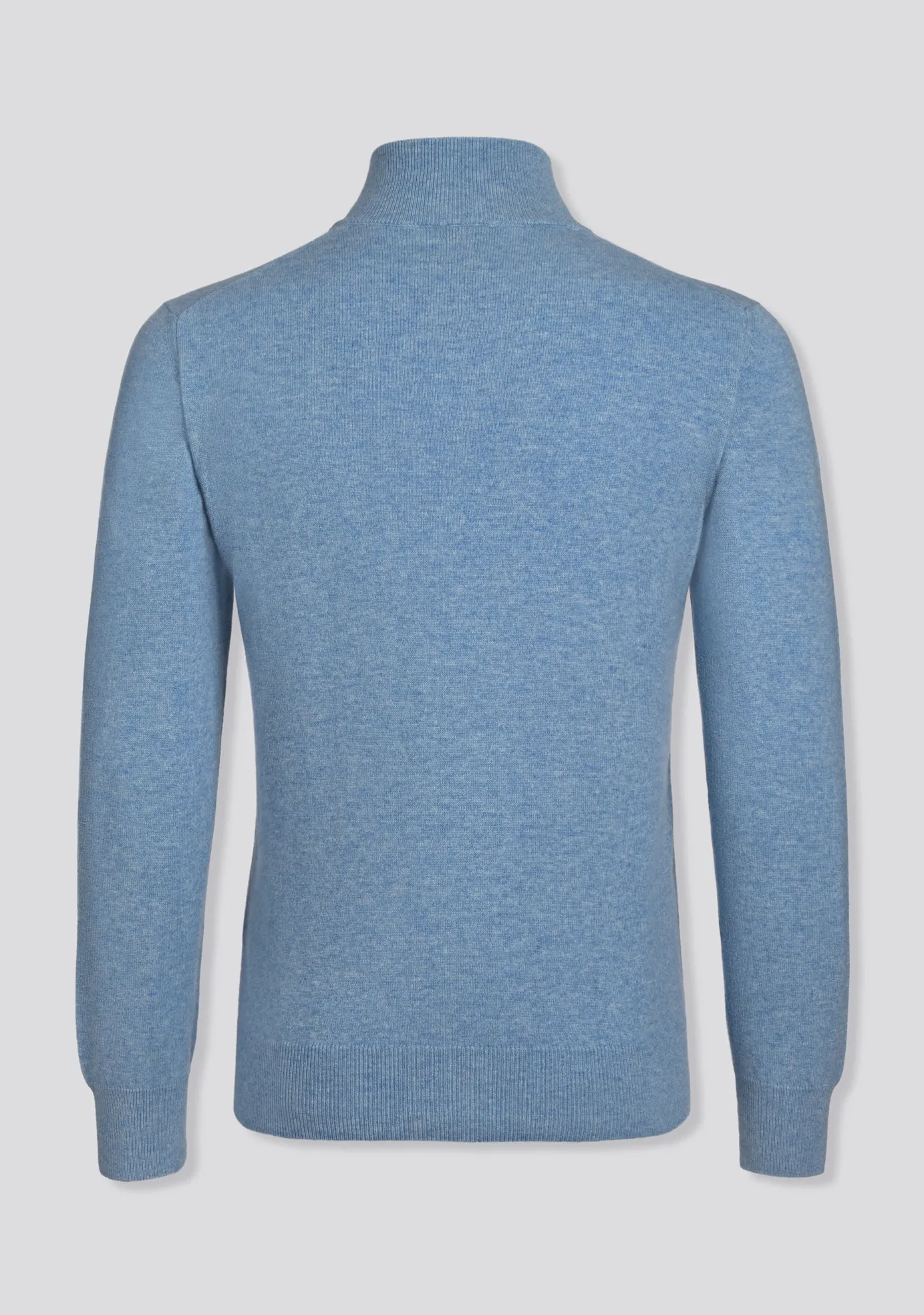 Sky Blue Blended Cashmere Zip Pullover