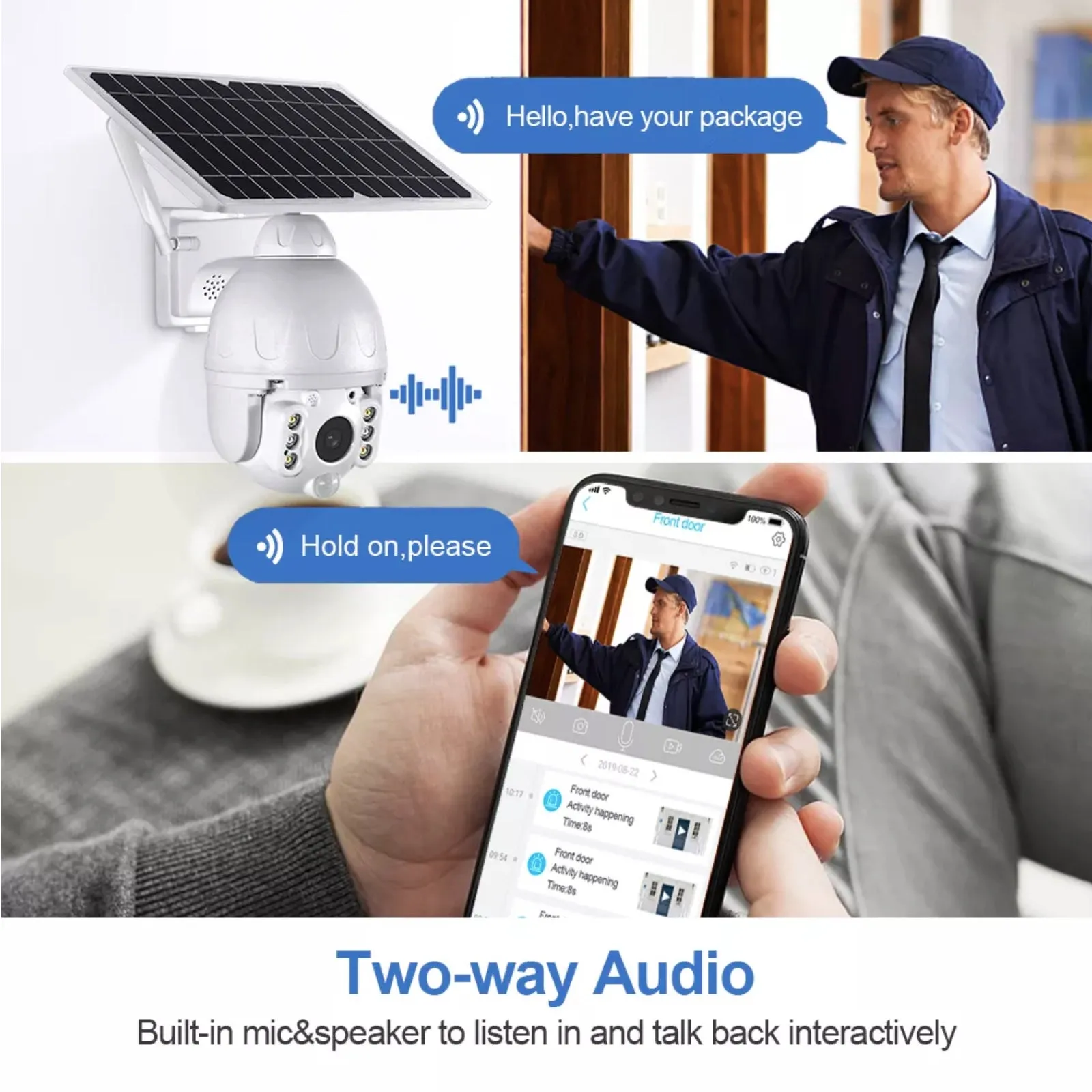 Solid Metal 4G Solar Camera Pan - Tilt - Zoom Wireless CCTV Video 2 Way Audio Night Vision