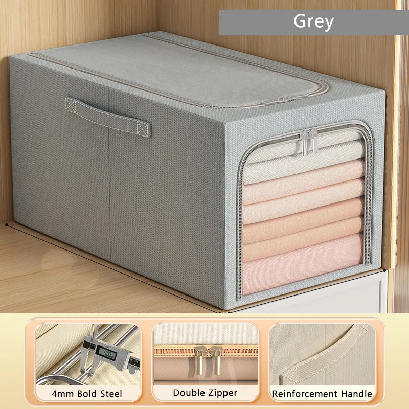 🔥Spring Hot Sale - 30% Off - 🎁2023 Upgraded Waterproof Cotton Linen Steel Frame Storage Box