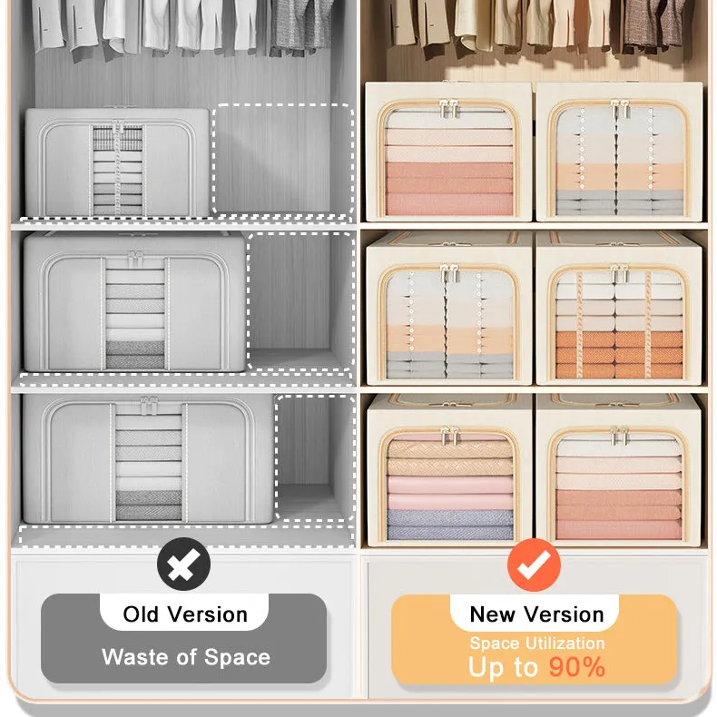 🔥Spring Hot Sale - 30% Off - 🎁2023 Upgraded Waterproof Cotton Linen Steel Frame Storage Box