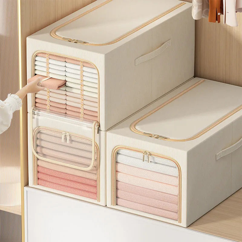 🔥Spring Hot Sale - 30% Off - 🎁2023 Upgraded Waterproof Cotton Linen Steel Frame Storage Box