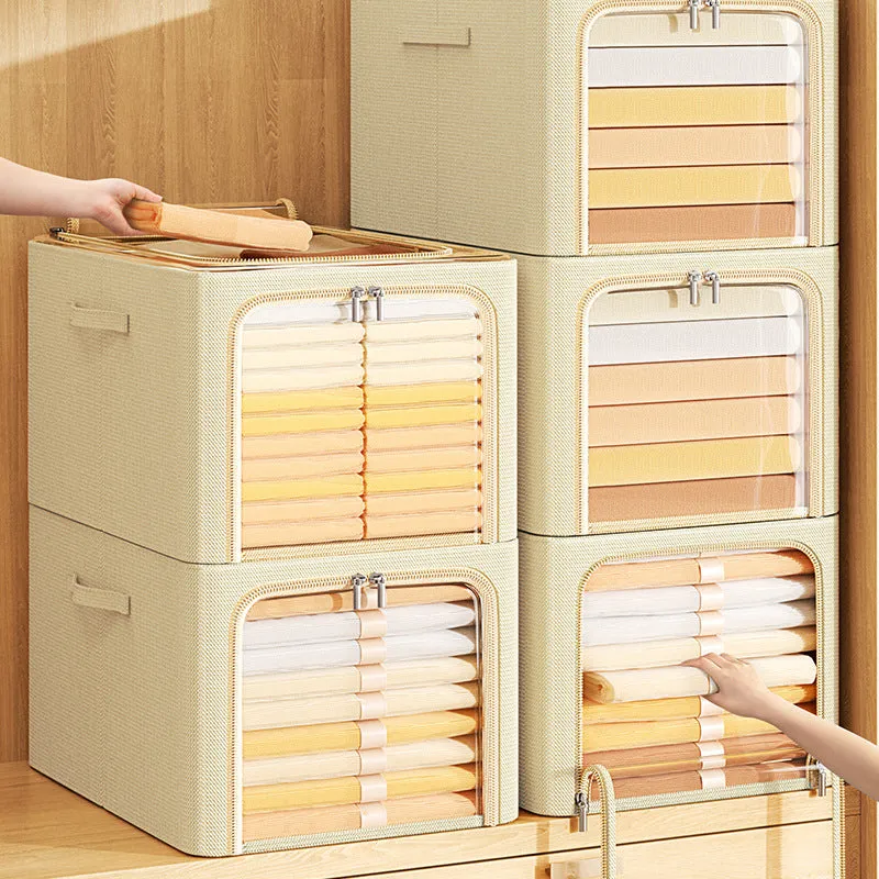 🔥Spring Hot Sale - 30% Off - 🎁2023 Upgraded Waterproof Cotton Linen Steel Frame Storage Box