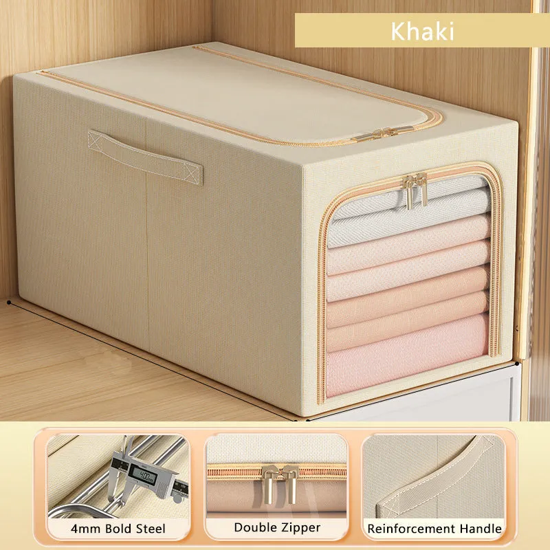 🔥Spring Hot Sale - 30% Off - 🎁2023 Upgraded Waterproof Cotton Linen Steel Frame Storage Box