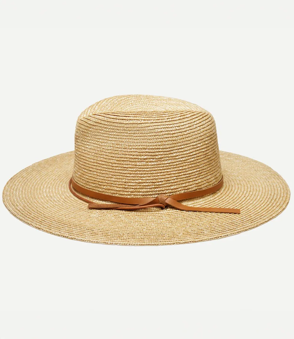 Straw Hat With Leather Tie