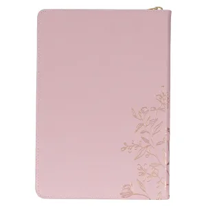 Strength and Dignity Pink Faux Leather Journal Proverbs 31:25