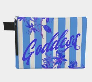 Stripes and Florals Blue Pouch