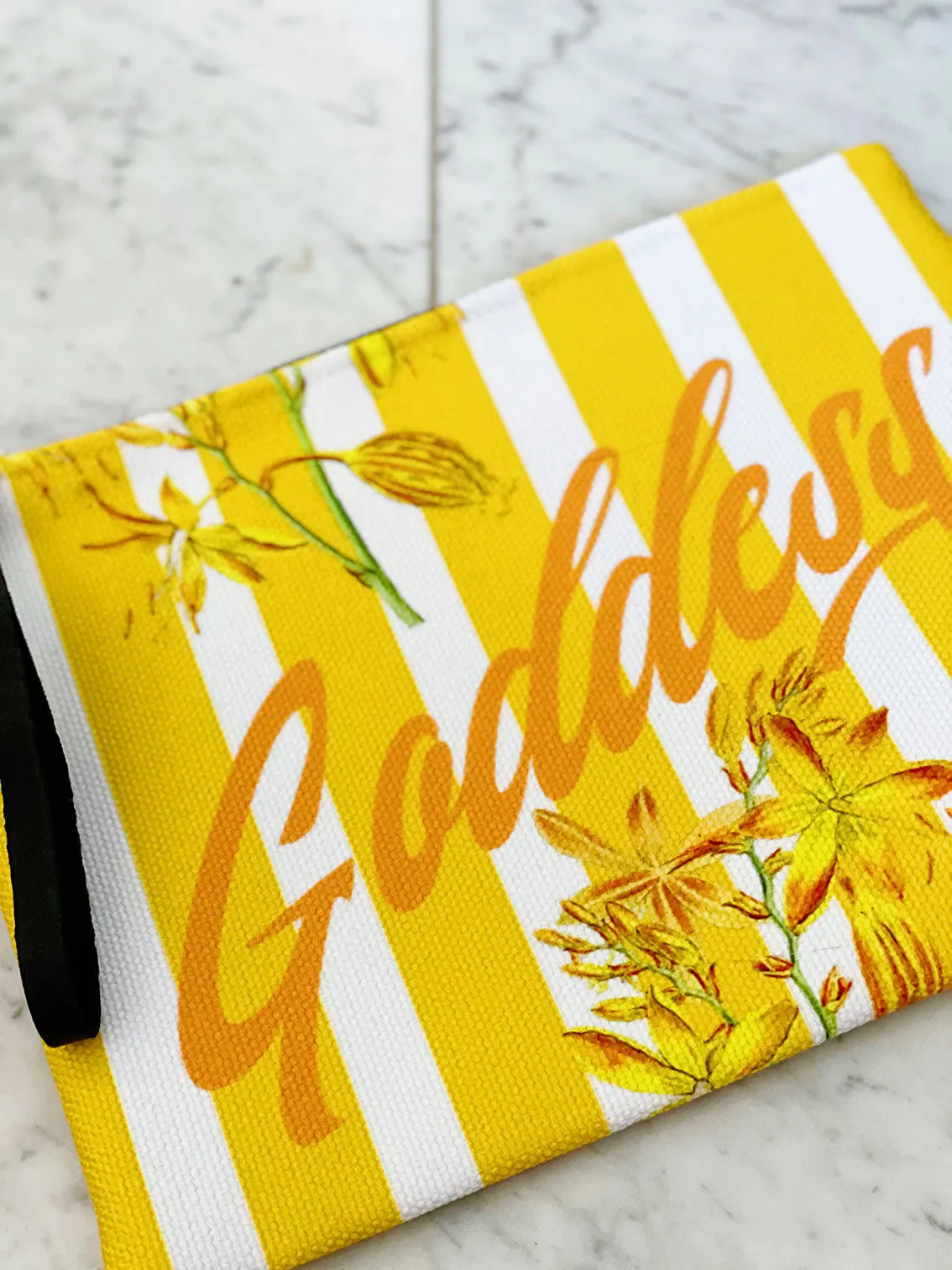Stripes and Florals Yellow Pouch Sample