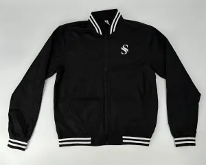 Sway Windbreaker Bomber Jacket Black with stripes